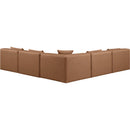 Meridian Cube Brown Vegan Leather Modular Sectional IMAGE 3