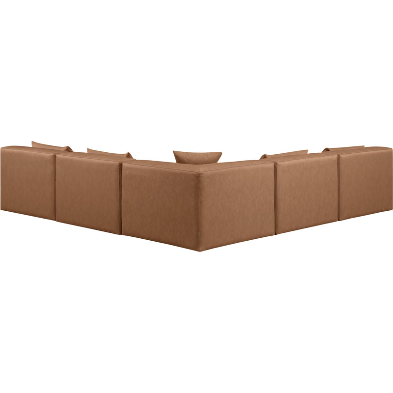 Meridian Cube Brown Vegan Leather Modular Sectional IMAGE 3