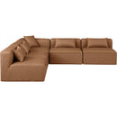 Meridian Cube Brown Vegan Leather Modular Sectional IMAGE 4
