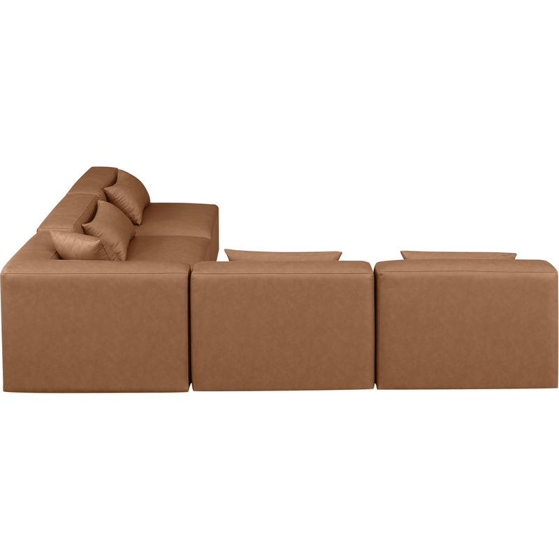 Meridian Cube Brown Vegan Leather Modular Sectional IMAGE 5