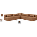 Meridian Cube Brown Vegan Leather Modular Sectional IMAGE 8