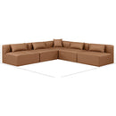 Meridian Cube Brown Vegan Leather Modular Sectional IMAGE 9