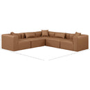 Meridian Cube Brown Vegan Leather Modular Sectional IMAGE 10