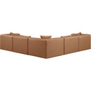 Meridian Cube Brown Vegan Leather Modular Sectional IMAGE 3