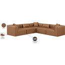 Meridian Cube Brown Vegan Leather Modular Sectional IMAGE 9