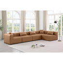 Meridian Cube Brown Vegan Leather Modular Sectional IMAGE 2