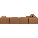 Meridian Cube Brown Vegan Leather Modular Sectional IMAGE 3