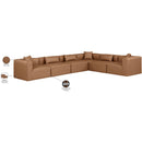 Meridian Cube Brown Vegan Leather Modular Sectional IMAGE 9