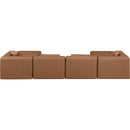 Meridian Cube Brown Vegan Leather Modular Sectional IMAGE 3