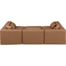 Meridian Cube Brown Vegan Leather Modular Sectional IMAGE 3