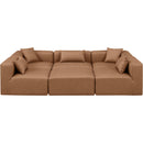 Meridian Cube Brown Vegan Leather Modular Sectional IMAGE 4