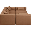 Meridian Cube Brown Vegan Leather Modular Sectional IMAGE 5