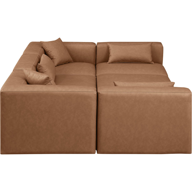 Meridian Cube Brown Vegan Leather Modular Sectional IMAGE 5