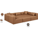 Meridian Cube Brown Vegan Leather Modular Sectional IMAGE 7