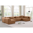 Meridian Cube Brown Vegan Leather Modular Sectional IMAGE 2