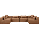 Meridian Cube Brown Vegan Leather Modular Sectional IMAGE 4