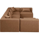 Meridian Cube Brown Vegan Leather Modular Sectional IMAGE 5