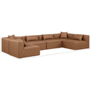 Meridian Cube Brown Vegan Leather Modular Sectional IMAGE 9