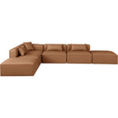 Meridian Cube Brown Vegan Leather Modular Sectional IMAGE 3
