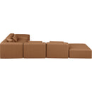 Meridian Cube Brown Vegan Leather Modular Sectional IMAGE 5