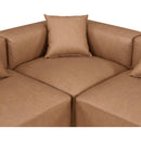 Meridian Cube Brown Vegan Leather Modular Sectional IMAGE 6
