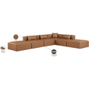 Meridian Cube Brown Vegan Leather Modular Sectional IMAGE 8