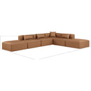 Meridian Cube Brown Vegan Leather Modular Sectional IMAGE 9