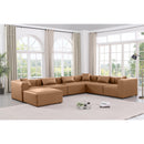 Meridian Cube Brown Vegan Leather Modular Sectional IMAGE 2