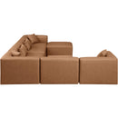 Meridian Cube Brown Vegan Leather Modular Sectional IMAGE 4
