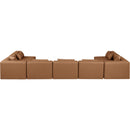 Meridian Cube Brown Vegan Leather Modular Sectional IMAGE 3
