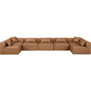 Meridian Cube Brown Vegan Leather Modular Sectional IMAGE 4