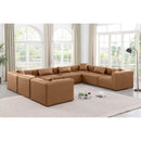 Meridian Cube Brown Vegan Leather Modular Sectional IMAGE 2