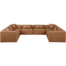Meridian Cube Brown Vegan Leather Modular Sectional IMAGE 4