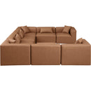 Meridian Cube Brown Vegan Leather Modular Sectional IMAGE 5