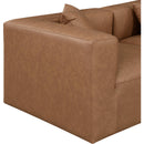 Meridian Cube Brown Vegan Leather Modular Sectional IMAGE 6