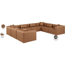 Meridian Cube Brown Vegan Leather Modular Sectional IMAGE 9