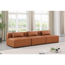 Meridian Cube Cognac Vegan Leather Modular Sofa IMAGE 2
