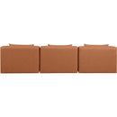 Meridian Cube Cognac Vegan Leather Modular Sofa IMAGE 3