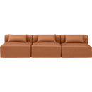 Meridian Cube Cognac Vegan Leather Modular Sofa IMAGE 4