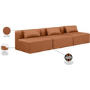 Meridian Cube Cognac Vegan Leather Modular Sofa IMAGE 7