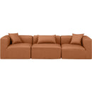 Meridian Cube Cognac Vegan Leather Modular Sofa IMAGE 4