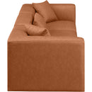 Meridian Cube Cognac Vegan Leather Modular Sofa IMAGE 5