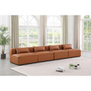 Meridian Cube Cognac Vegan Leather Modular Sofa IMAGE 2