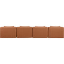 Meridian Cube Cognac Vegan Leather Modular Sofa IMAGE 3