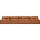 Meridian Cube Cognac Vegan Leather Modular Sofa IMAGE 4