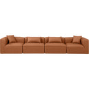 Meridian Cube Cognac Vegan Leather Modular Sofa IMAGE 4