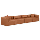 Meridian Cube Cognac Vegan Leather Modular Sofa IMAGE 9