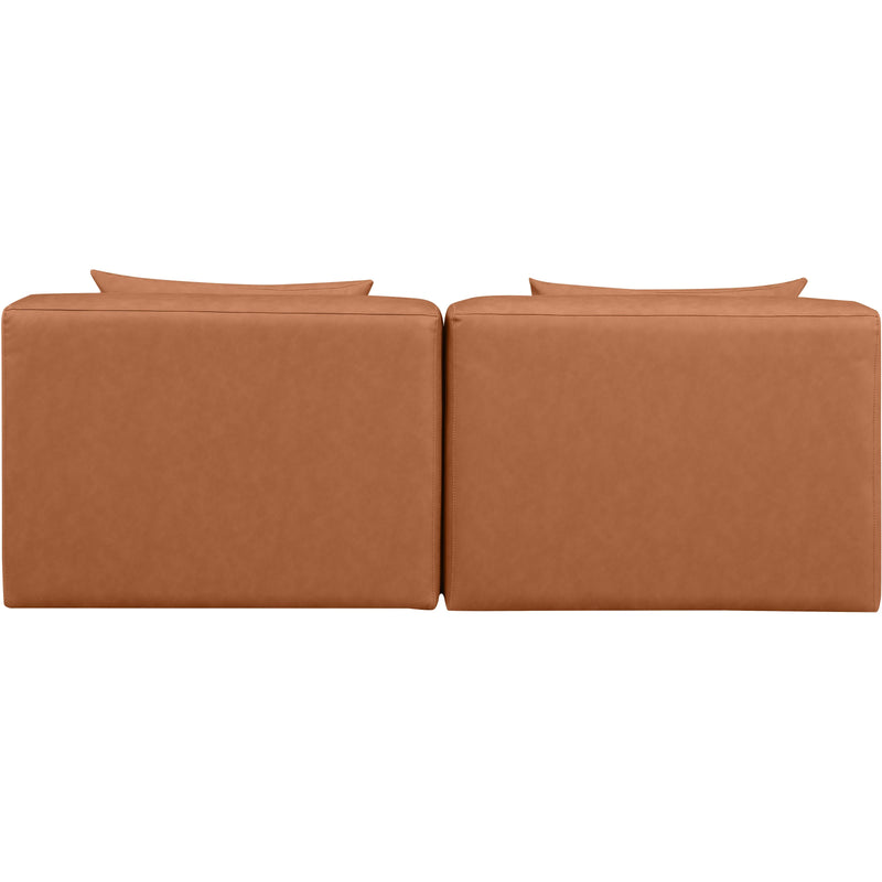 Meridian Cube Cognac Vegan Leather Modular Sofa IMAGE 3