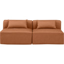 Meridian Cube Cognac Vegan Leather Modular Sofa IMAGE 4