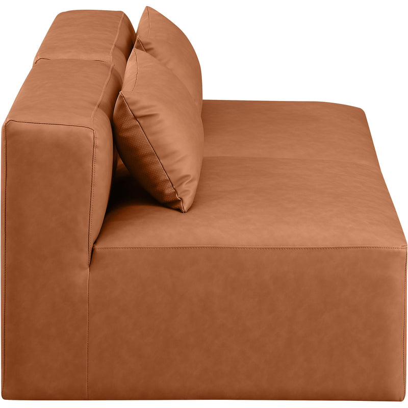 Meridian Cube Cognac Vegan Leather Modular Sofa IMAGE 5